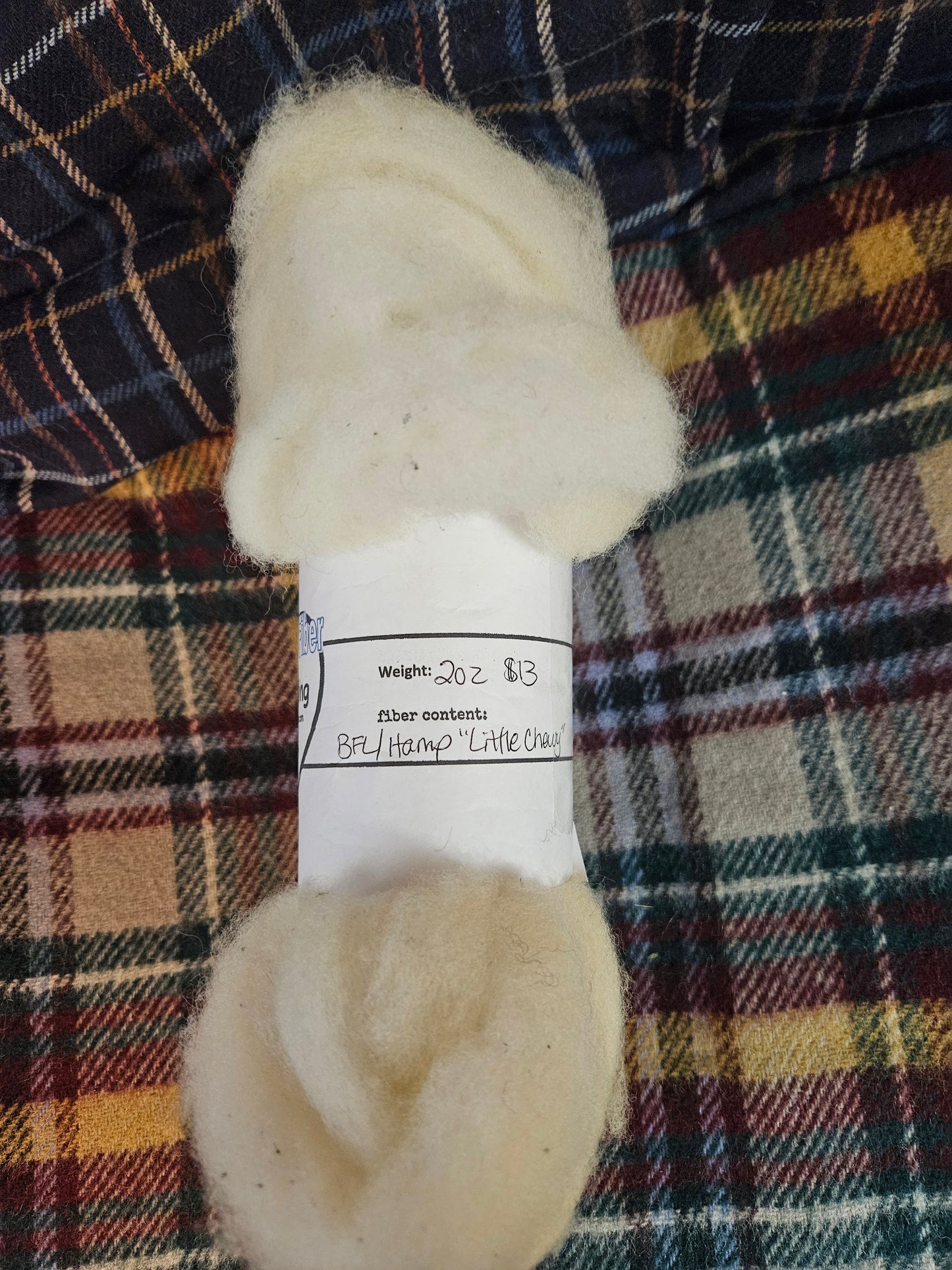 BFL/Hampshire Wool Cream Roving 2 oz