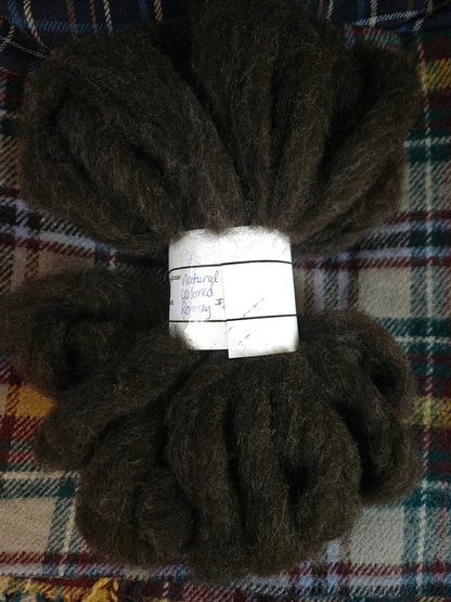 Dark Brown Romney Wool Roving 2 oz - Natural Color for Spinning - Felting - Crafts