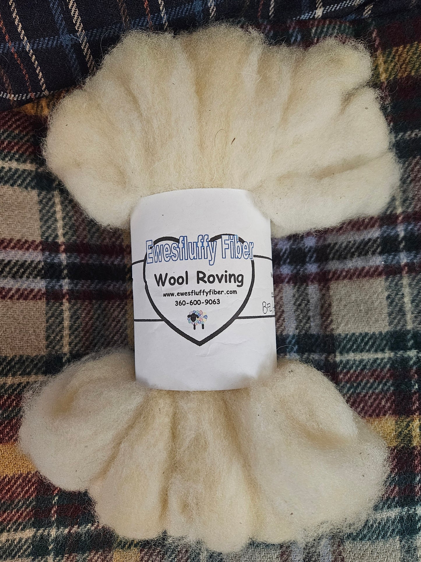 BFL/Hampshire Wool Cream Roving 2 oz