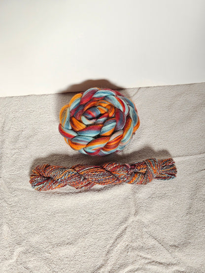 "ICE & FIRE" Merino Roving Combed Top 4 oz