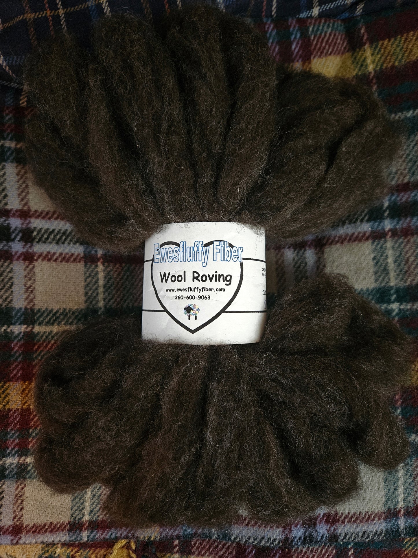 Dark Brown Romney Wool Roving 2 oz - Natural Color for Spinning - Felting - Crafts
