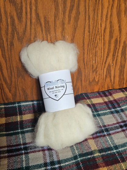 BFL Carded Wool Roving 2 oz Spinning - Felting - Weaving - Crafts