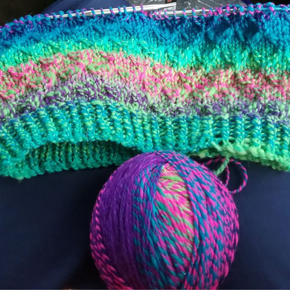 unicorn fractal spun yarn knitted hat